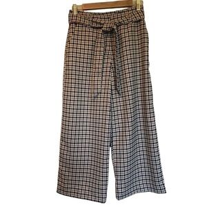 H&M tan, black and cream crop dress pants